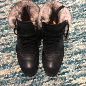 Chanel real rabbit fur tennis shoe/ sneaker